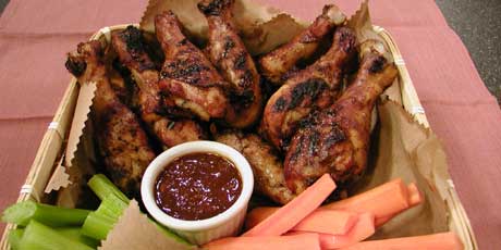 Chicken Drumsticks with Coffee Barbecue Sauce