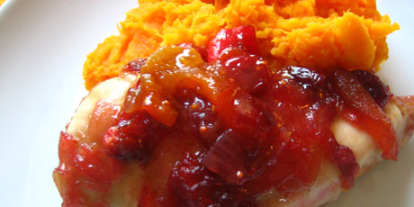 Chicken with Cranberry &amp; Ginger Orange Sauce