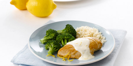 Chicken with Creamy Lemon Sauce &amp; Rice