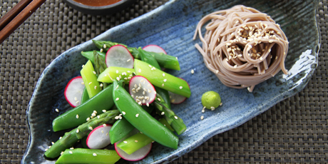 Chilled Asparagus, Snap Pea &amp; Soba Noodle Salad