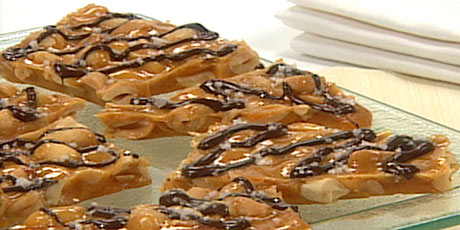 Chocolate Drizzled Peanut Brittle