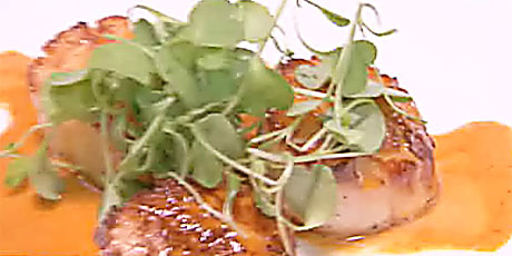 Chuck's Carrot Butter on Seared Scallops