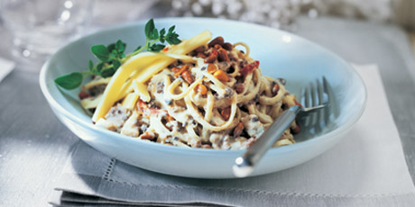 Creamy Pasta with Turkey, Mushrooms and Old Cheddar