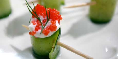 Cucumber Roll with Salmon Roe