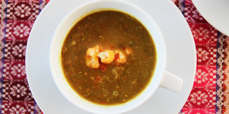 Curried Lentil Soup with Spicy Cauliflower