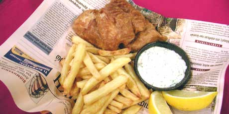 Dark Ale-Battered Catfish and Chips