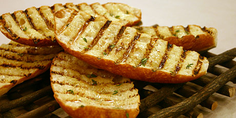 Grilled Garlic Bread with Thyme Infused Butter