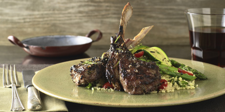 Grilled Lamb Chops with Summer Salad