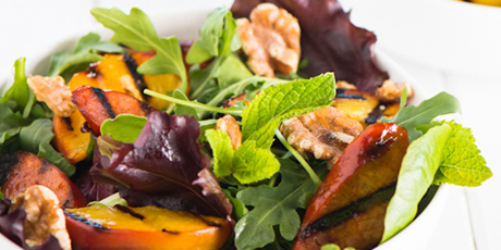 Grilled Peaches and Chorizo Salad