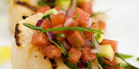 Grilled Scallops with Watermelon Salsa