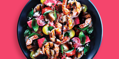 Grilled Shrimp and Watermelon Summer Salad