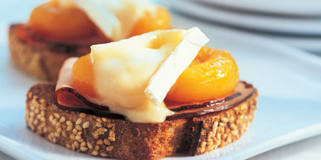 Ham, Apricots and Camembert on Toast