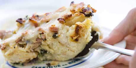 Ham, Cheese, and Spinach Strata