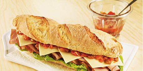 Ham, Salsa and Monterey Jack Sandwich