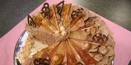Hazelnut Caramel Dobos Torte