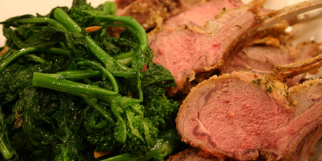 Herb Crusted Lamb Rack with Cassis Reduction