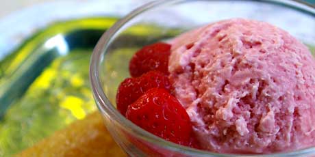Jennifer McLagan's Simple Strawberry Ice Cream with Brandy Snaps