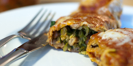 Kale, Zucchini, and Pinto Bean Enchilada Recipe