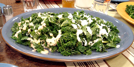 Kale with Cream Cheese Sauce