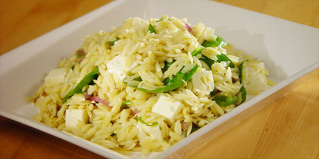 Lemon Orzo with Baby Spinach and Feta