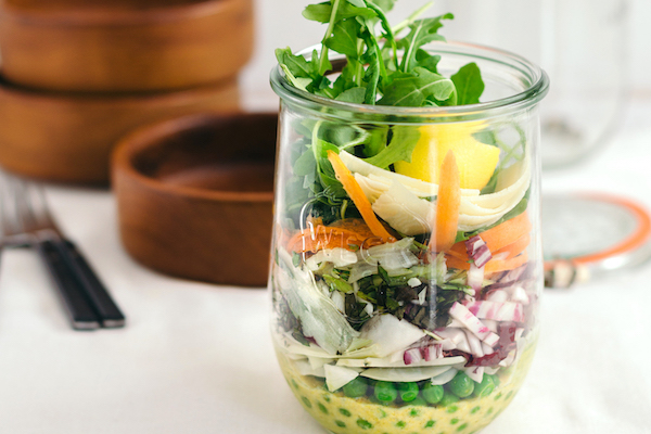9-Layer Salad with Lemon Curry Dressing