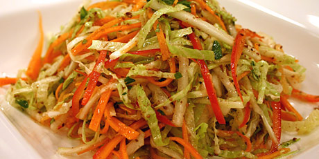 Napa Cabbage Slaw with Lime Honey Dressing