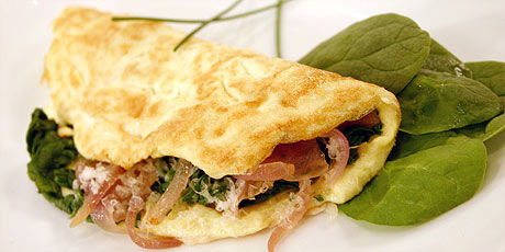 Omelette with Spinach and Gruyere