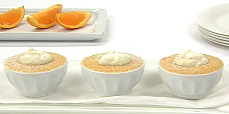 Orange Pudding Cakes with Citrus Cream