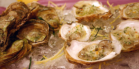 Oysters Garnished with Lemon Granita