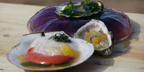 Oysters with Melon