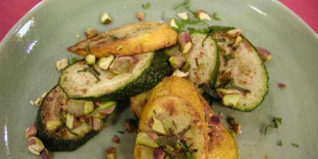 Pan-Fried Zucchini with Toasted Pistachios