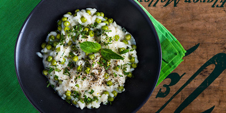 Pea and Goat's Cheese Risotto