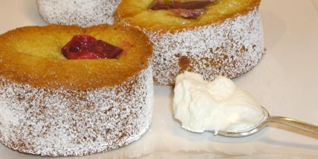 Plum Cakes with Crème Fraîche