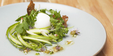 Poached Egg Asparagus Salad