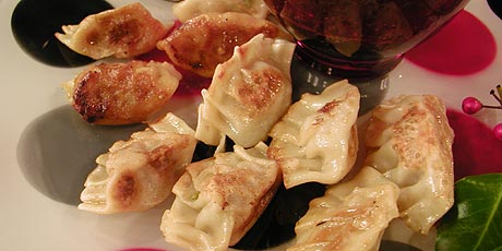 Pork and Ginger-Fuji Apple Pot Stickers