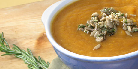 Pumpkin Soup with Rosemary &amp; Pumpkin Seeds