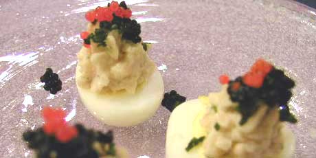 Quail Eggs with Smoked Trout Mousse