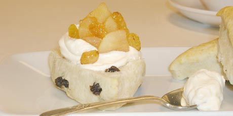 Raisin Shortcakes with Pear Compote