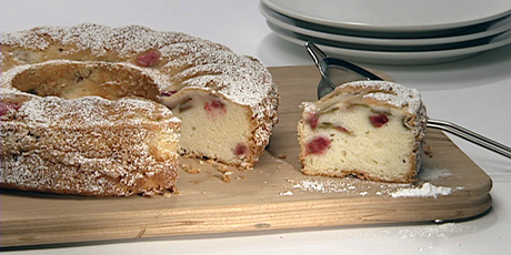 Rustic Rhubarb Cake with Roasted Rhubarb