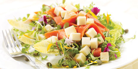Salad with Smoked Salmon and Edam