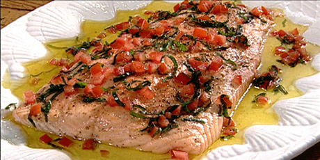 Salmon with Warm Tomato Basil Oil