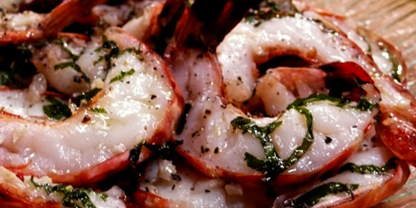 Shrimp with Garlic and Basil Oil