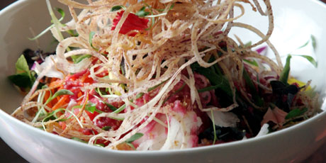 Singaporean Slaw Salad with Salted Apricot Dressing