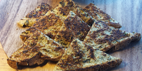 Spiced Toast Points with Baba Ghanoush