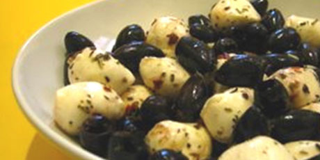 Spicy Kalamata Olives &amp; Bocconcini Balls