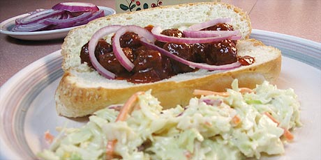 Spicy Meatball Sandwiches, Coleslaw