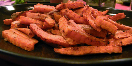 Sugar and Spice Sweet Potato Fries with Applesauce and Tomato Ketchup