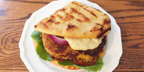 Sweet Potato Chickpea Patties with Curry Mayonnaise