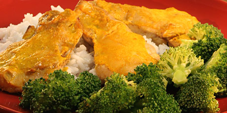 Tandoori Chicken with Rice and Broccoli
