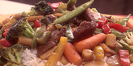 Teriyaki Beef (or Chicken) Stir Fry on Rice